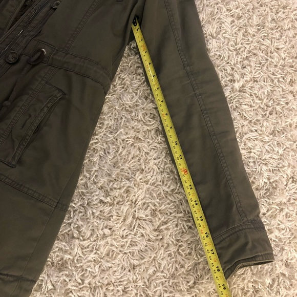 Abercrombie & Fitch Faux Fur Lined Olive Green Utility Parka Coat Jacket Size XS - Picture 5 of 8